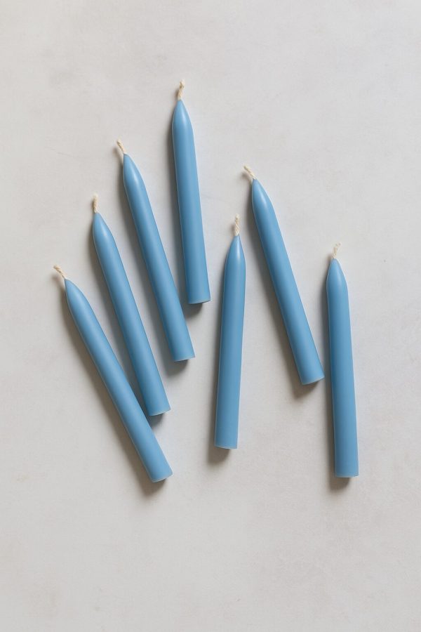 Bišu Vaska Svecītes Kūku un Toršu Dekorēšanai, 8cm, Ice Blue zils