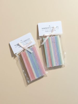 Dzimšanas dienas svecīšu komplekts, kantainas formas | 11cm | 10 gab | krāsu mix | Ar spīdumiem