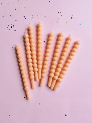 Dzimšanas dienas svecīte "Pērlītes" kūkām un tortēm | Persiku | 11cm