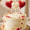 sirds-formas-kuku-toperi (2) Sirds formas kūkas svecītes uz romantiskas tortes Valentīndienai un jubilejai