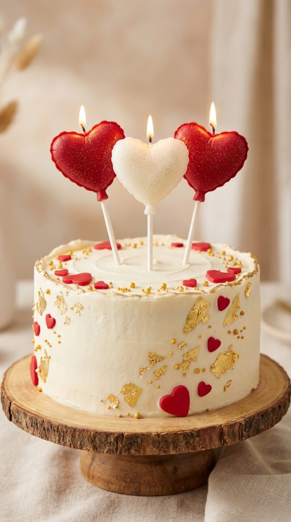 sirds-formas-kuku-toperi (2) Sirds formas kūkas svecītes uz romantiskas tortes Valentīndienai un jubilejai