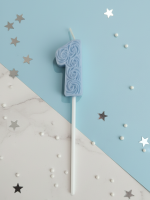 Dabīgā vaska kūku toperis-svecīte ar ciparu "1"