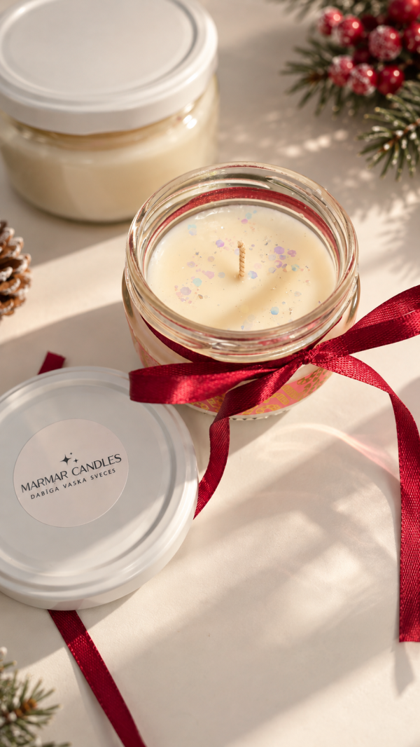 Sojas vaska aromātiskā svece 100 ml kā Ziemassvētku dāvana